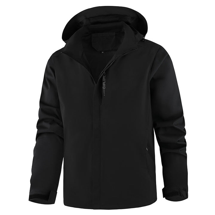 Herren Atmungsaktive Übergangsjacke mit verstellbarer Kapuze Drune