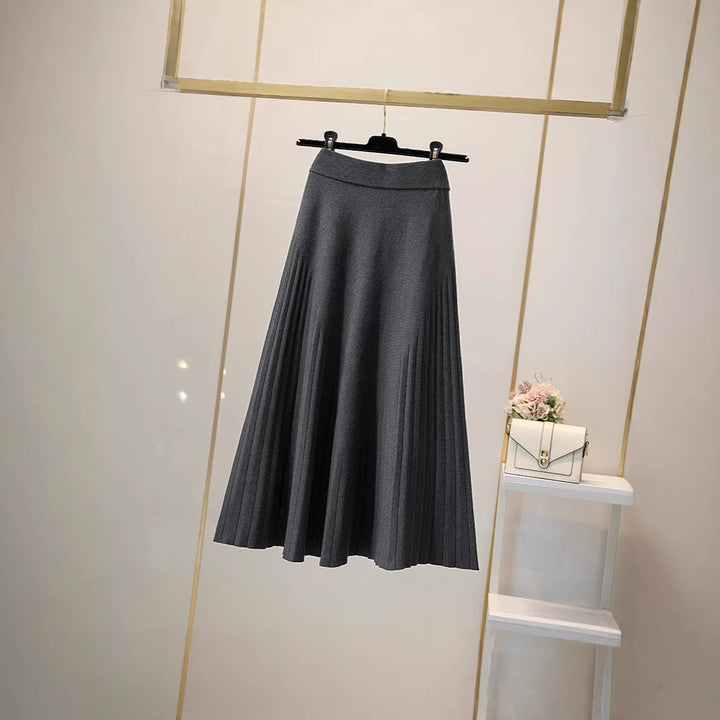 Damen Plissierter Wickelrock Drune