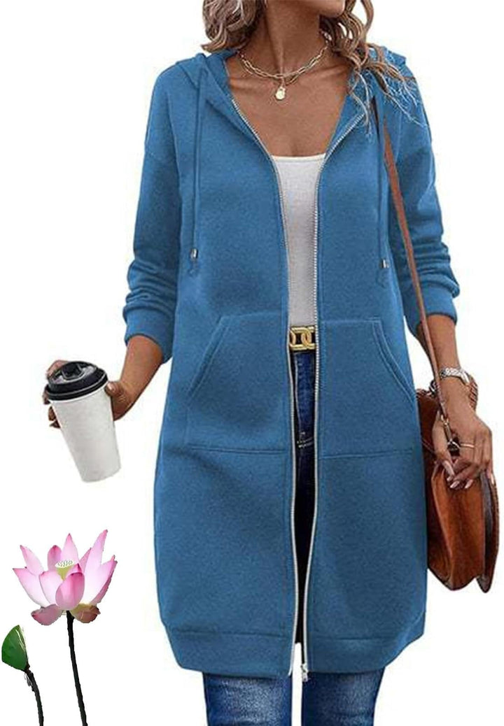 Damen Lässige Langarm Hoodie-Jacke