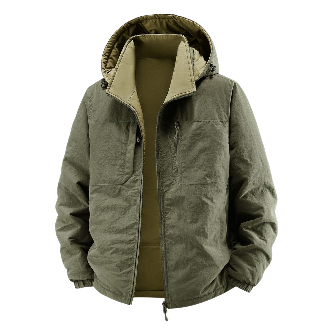 Herren Thermo-Fieldjacke mit Fleece-Innenfutter, Kapuze und Fronttaschen Drune