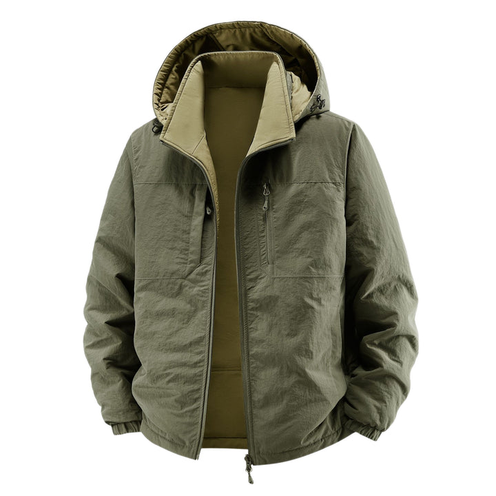 Herren Thermo-Fieldjacke mit Fleece-Innenfutter, Kapuze und Fronttaschen Drune