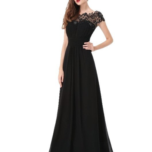 Damen Elegantes Abendkleid mit feiner Spitze und fließendem Rock Drune