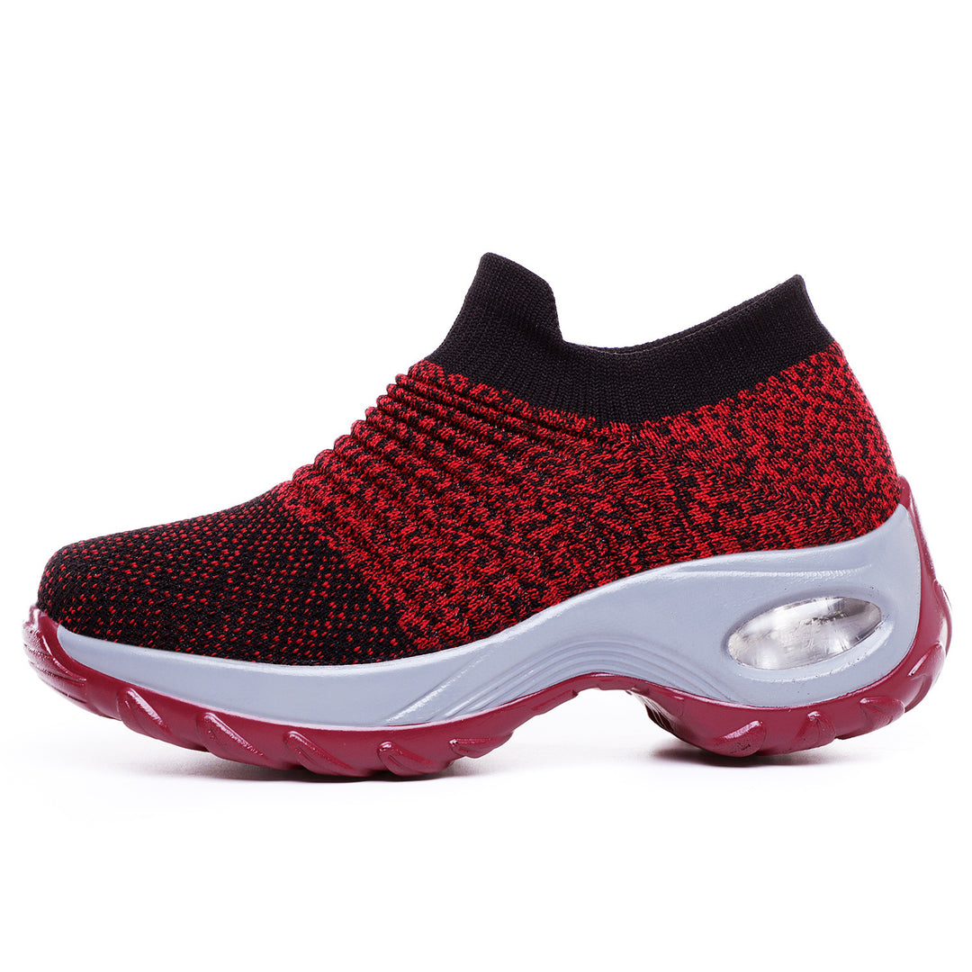 Damen gestrickter Slip-On Sportsneaker mit luftgepolsterter Zwischensohle Drune