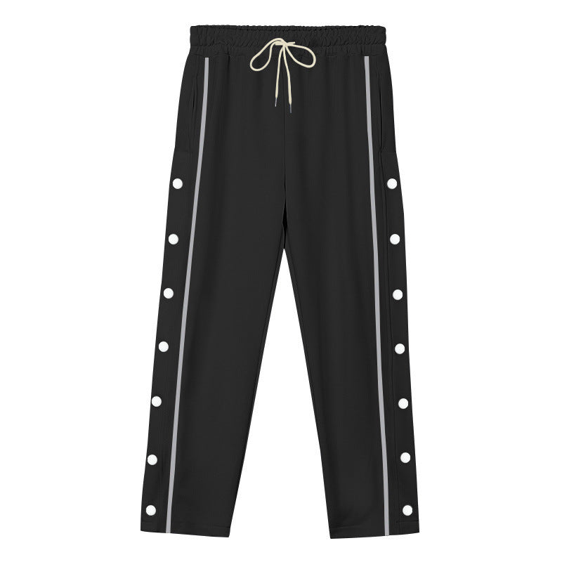 Herren Sportliche Snap-Trackhose mit seitlichen Druckknopfleisten und Tunnelzug Drune