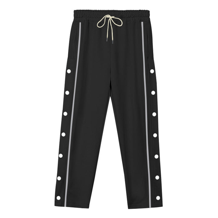 Herren Sportliche Snap-Trackhose mit seitlichen Druckknopfleisten und Tunnelzug Drune