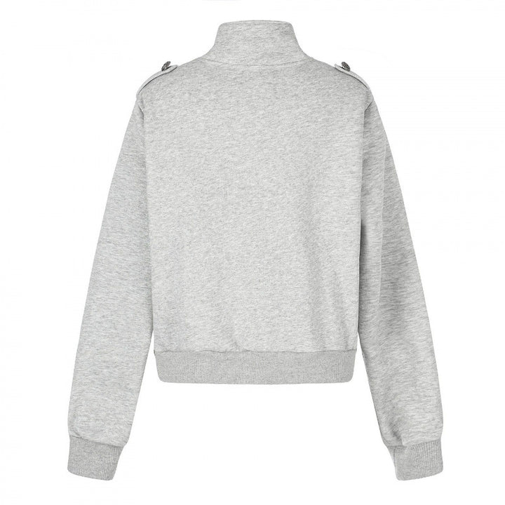 Unisex Sweatjacke im Military-Look mit doppelter Knopfleiste Drune