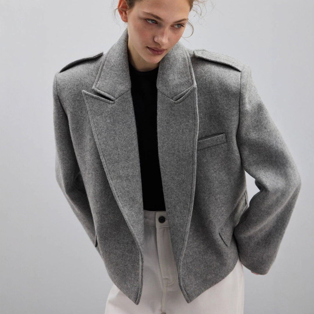 Damen Modischer Oversize-Blazer mit schmalen Revers Drune