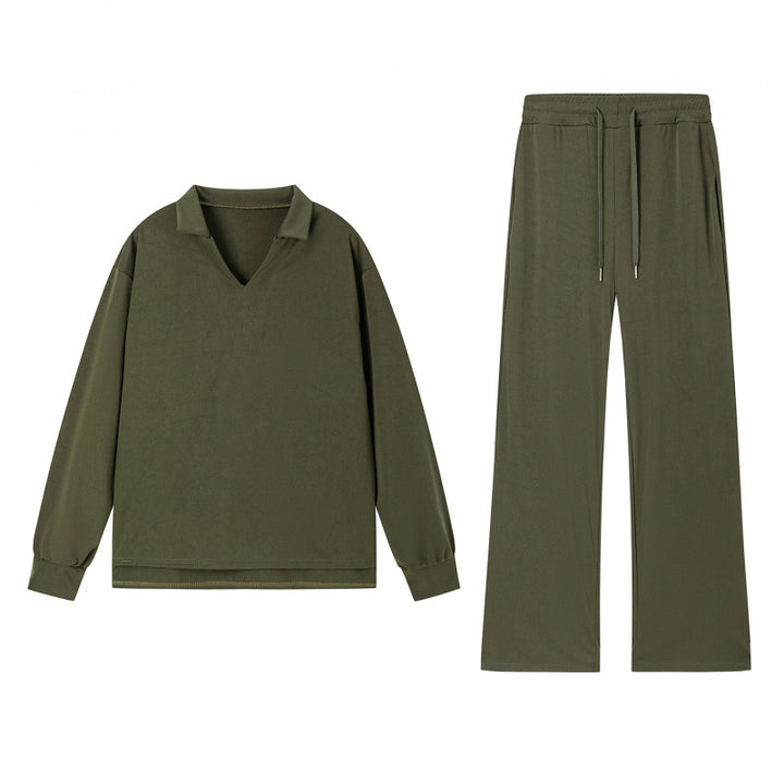 Damen lässiges Sweatshirt und Hose Set Drune