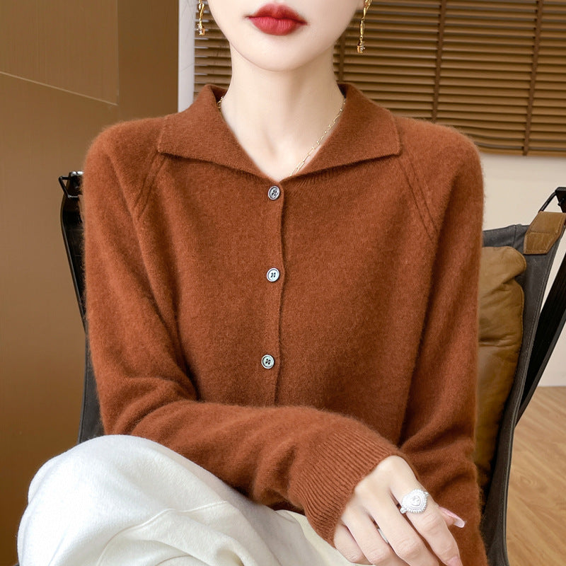 Damen Kuscheliger Reverskragen-Cardigan im Kaschmir-Look mit Mohair-Effekt Drune