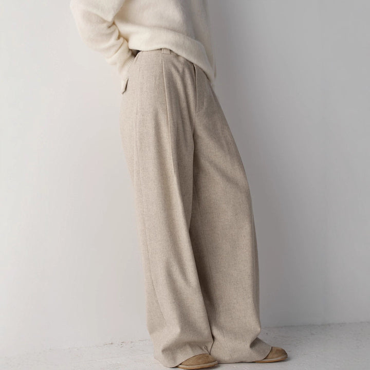 Damen elegante und weit geschnittene Stoffhose Drune