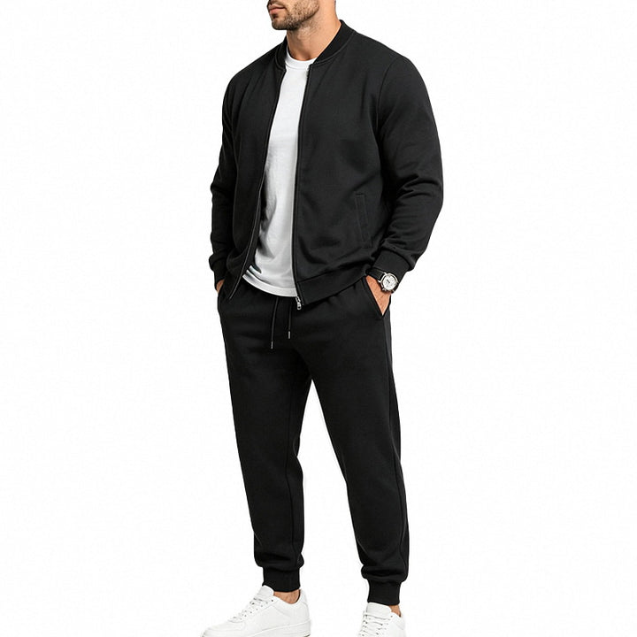 Herren nan sportives zweiteiliges Jogginganzug-Set mit Bomberjacke und konisch zulaufender Jogginghose Drune