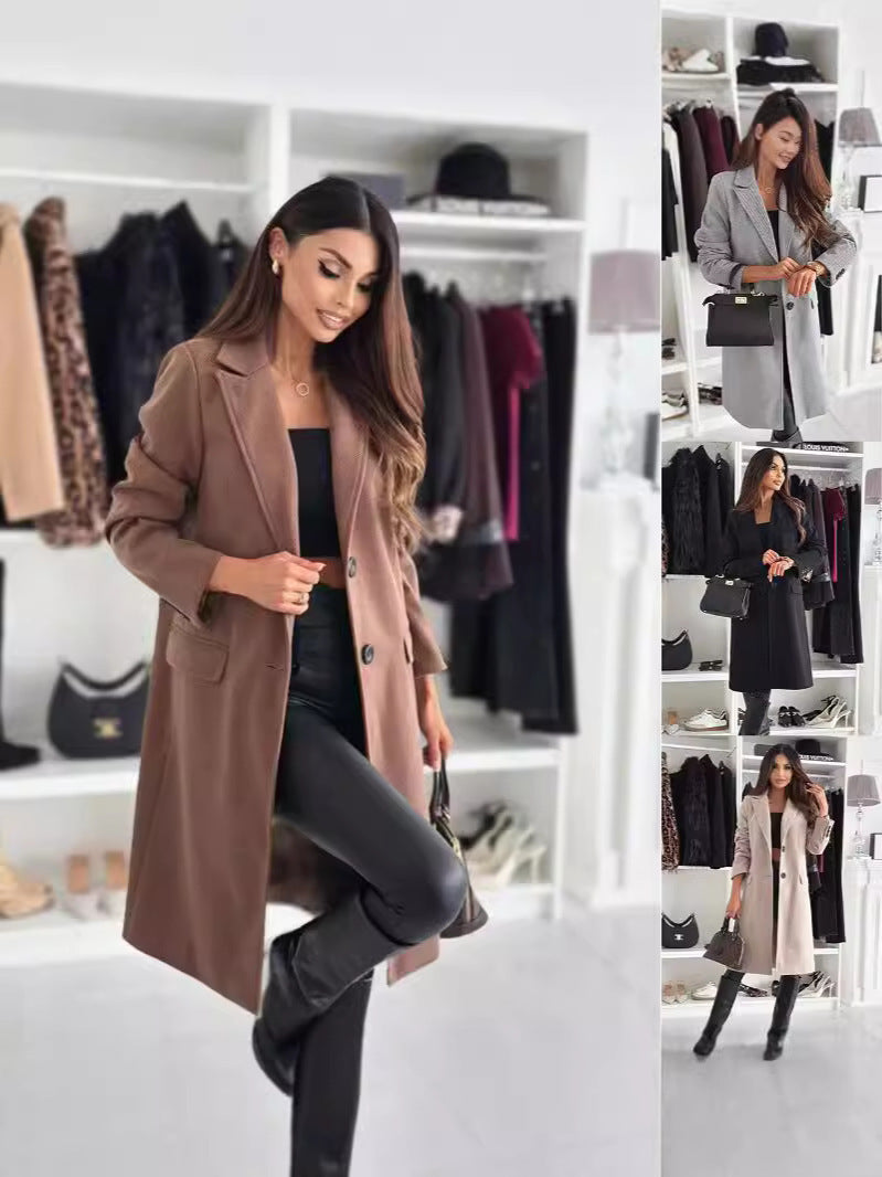 Damen eleganter längerer Mantel