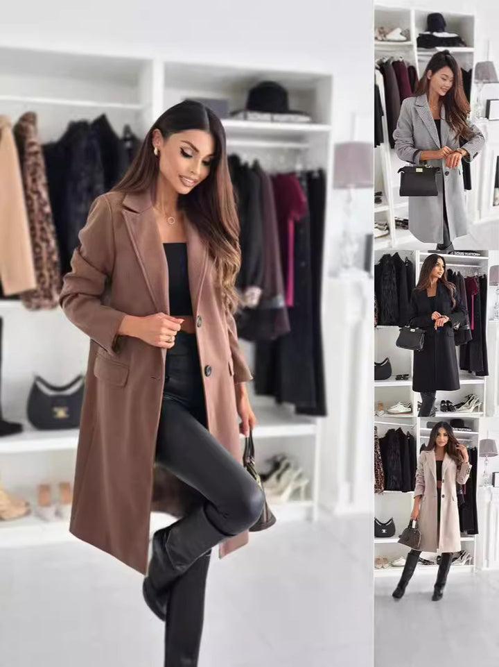 Damen eleganter längerer Mantel