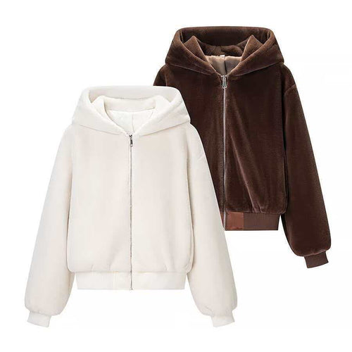 Damen Wende-Kapuzenblouson mit Plüsch- und Fleece-Seite Drune