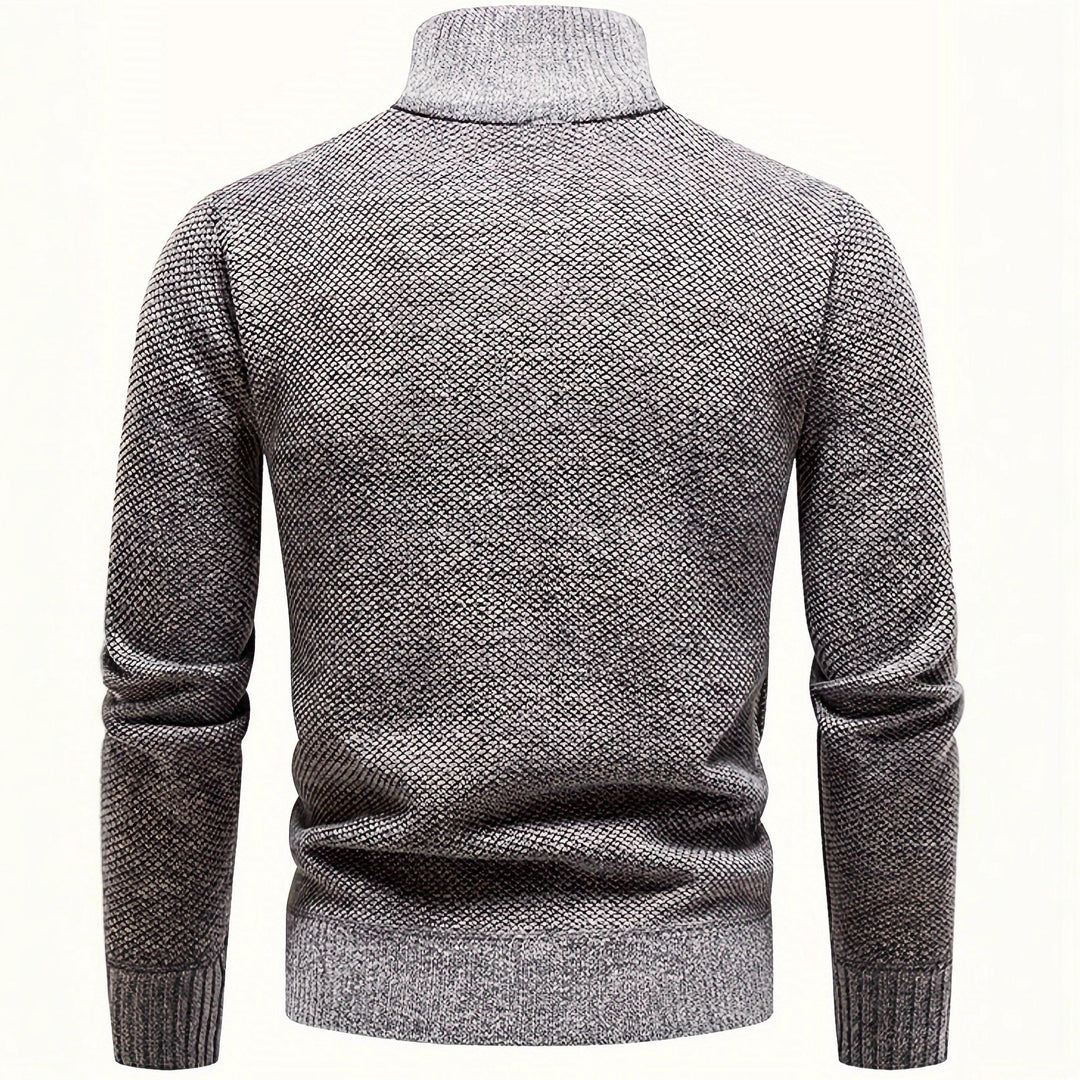 Herren Thermo-Strickpullover mit Stehkragen und Halbzip Drune