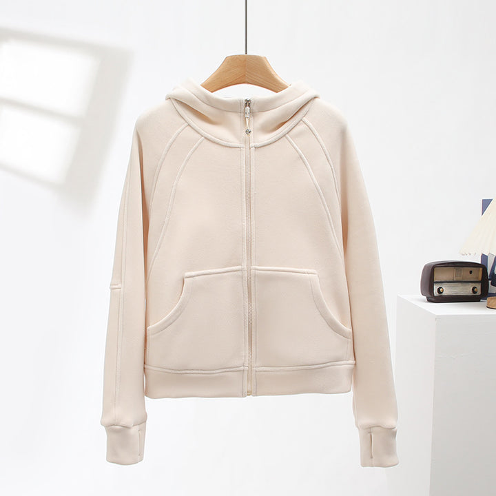 Damen Sportlicher Zip-Hoodie mit kuscheligem Innenfutter Drune