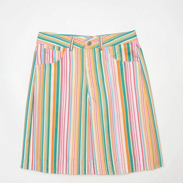 Damen Leicht fallende Palazzo-Hose mit hoher Taille und seitlichen Eingrifftaschen Drune