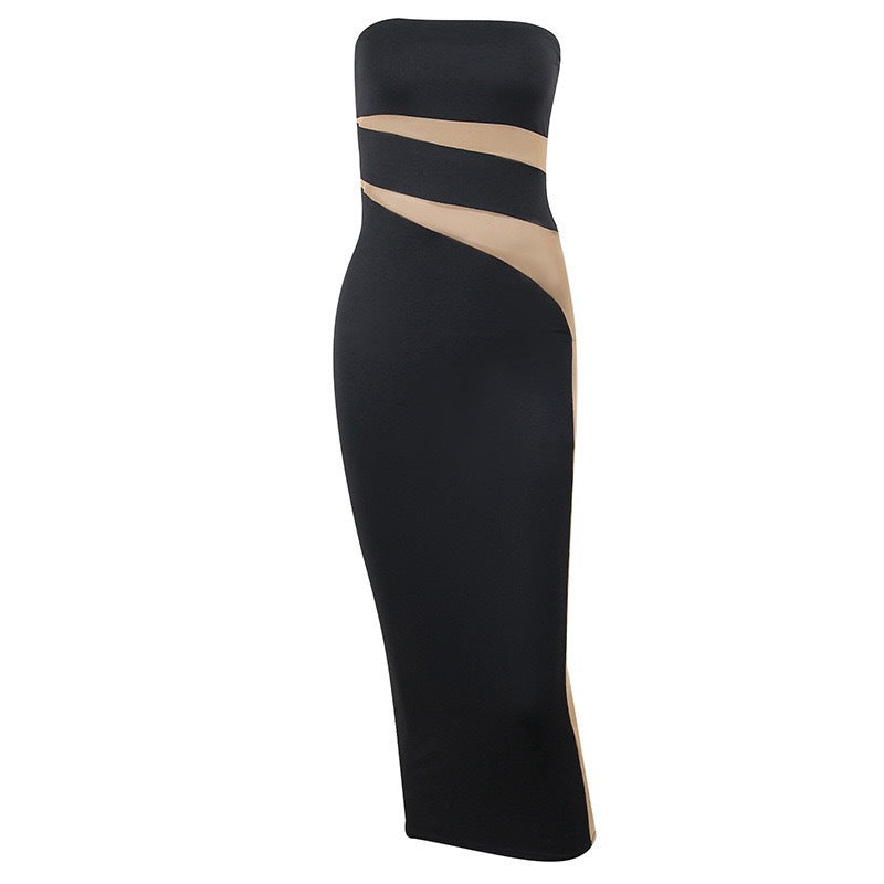 Damen Off-Shoulder Maxikleid mit raffinierten Cut-Out-Details und tailliertem Schnitt Drune