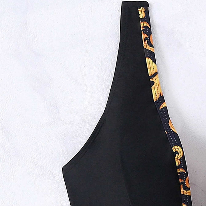 Damen Einteiliger Badeanzug mit tiefem V-Ausschnitt und eleganter Gürtel-Detail Drune