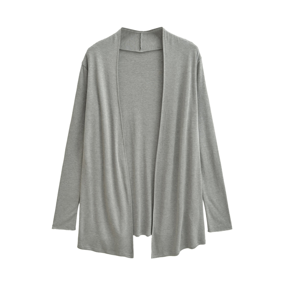 Damen Offener fließender Jersey-Cardigan mit Wasserfallkante Drune