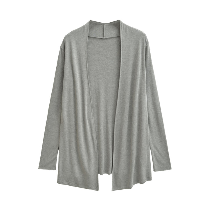 Damen Offener fließender Jersey-Cardigan mit Wasserfallkante Drune