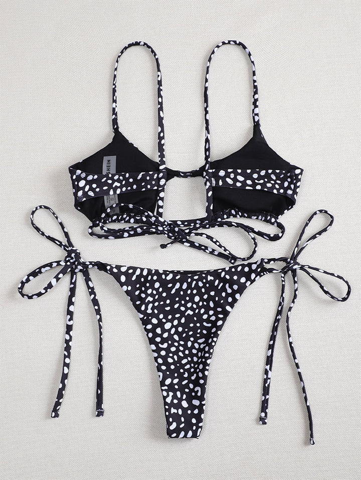 Damen Triangel-Bikini-Set mit asymmetrischem Schnitt und verspieltem Design Drune