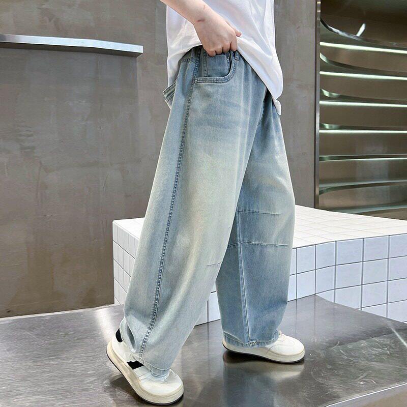 Damen Locker geschnittene Jeanshose mit elastischem Bund Drune