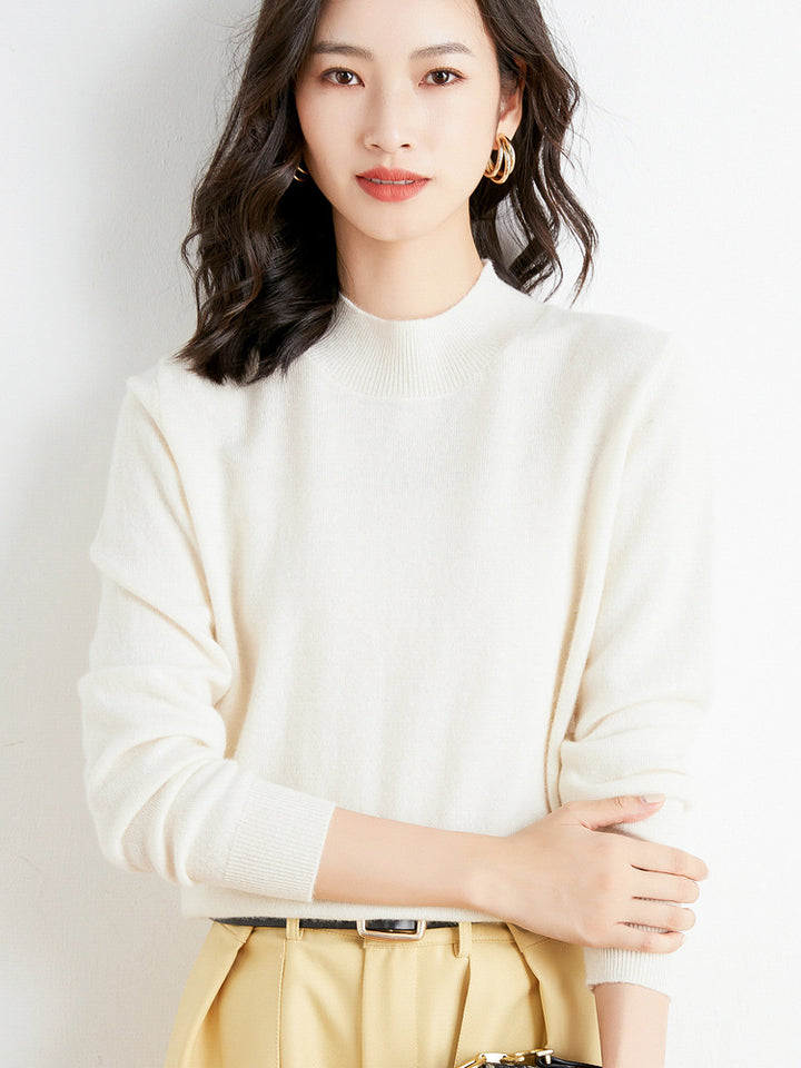 Damen Kurzrollkragen Feinstrickpullover mit leichtem Mohair-Effekt Drune