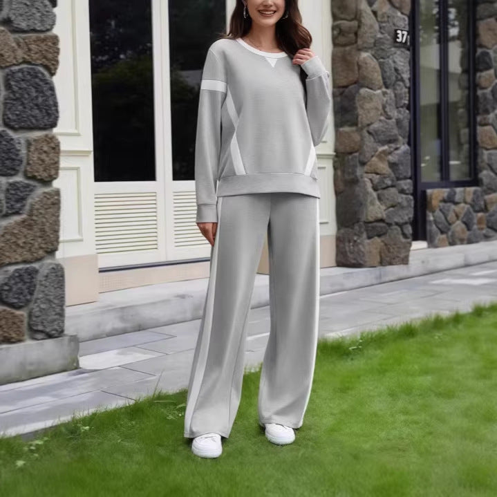 Damen Lounge-Set aus weichem Jersey mit weitem Bein und Kontraststreifen Drune