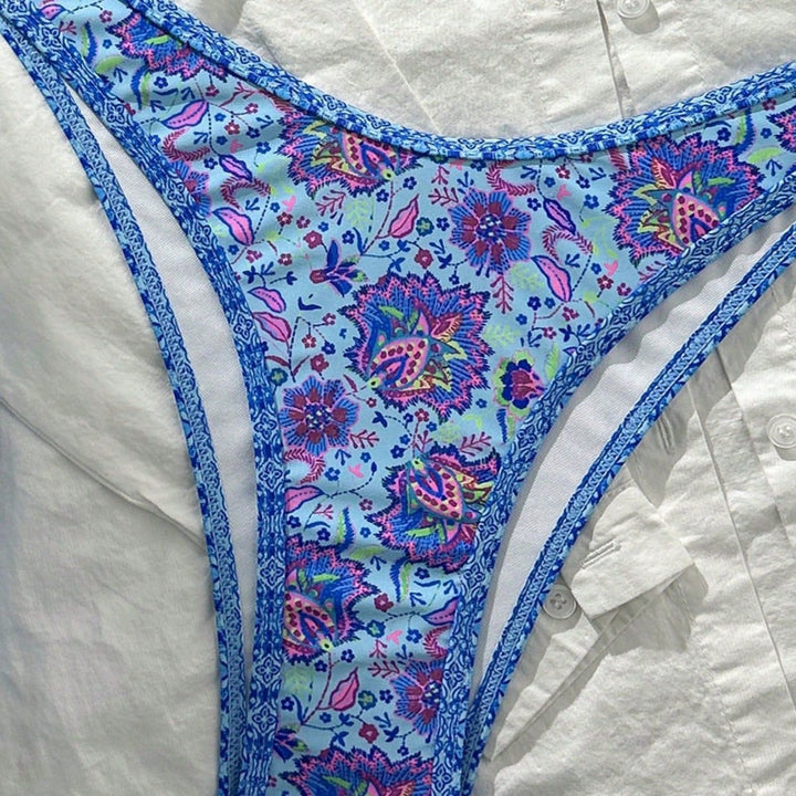 Damen Triangel-Bikini mit lebhaftem Blumenmuster Drune