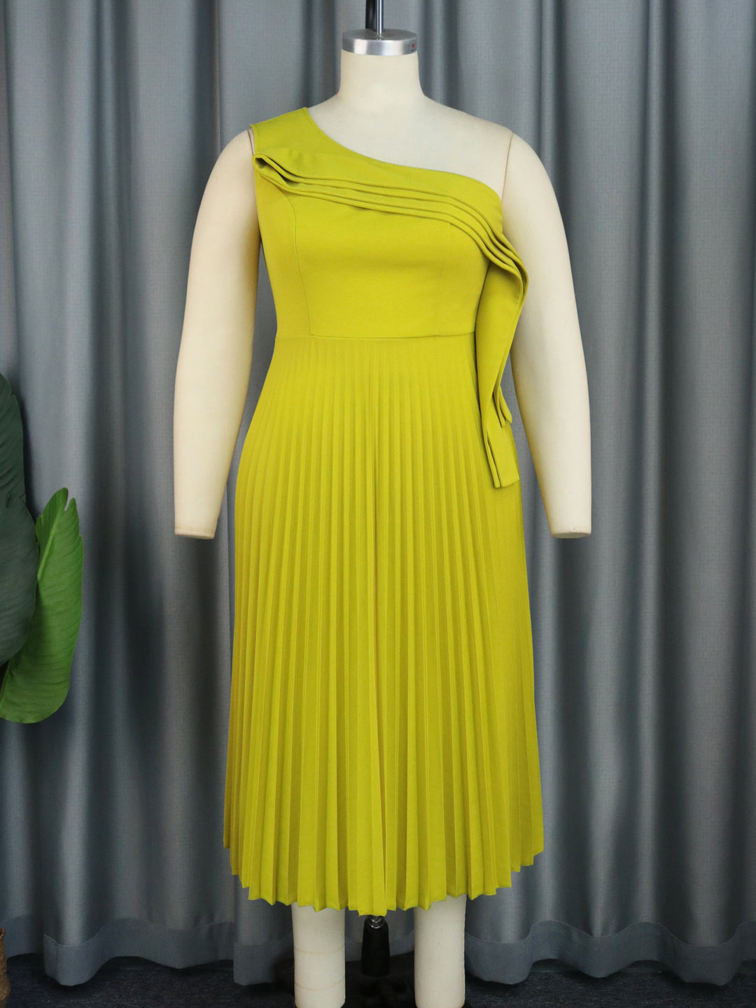 Damen Elegantes Wickelkleid mit asymmetrischem Rüschendesign Drune