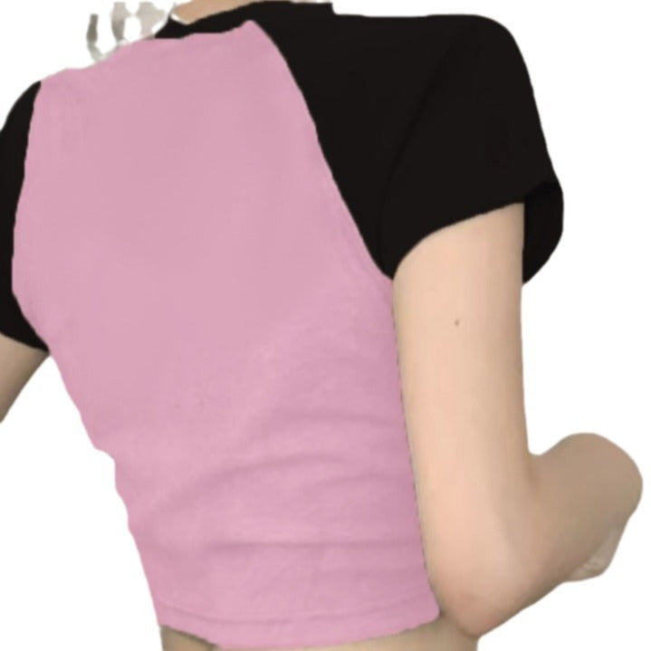 Damen Crop-T-Shirt mit kreativem Kaffee-Motiv und lässiger Passform Drune