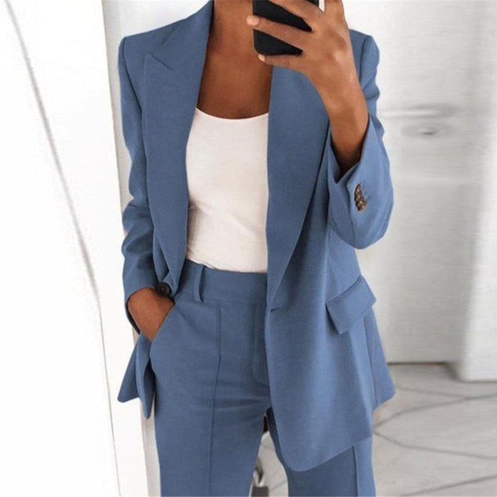 Damen nan Business-Blazer-Set mit strukturierter Oversize-Silhouette, Reverskragen und Bundfaltenhose Drune