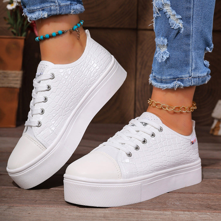 Damen Sneakers mit strukturiertem Obermaterial und bequemem Plateau Drune