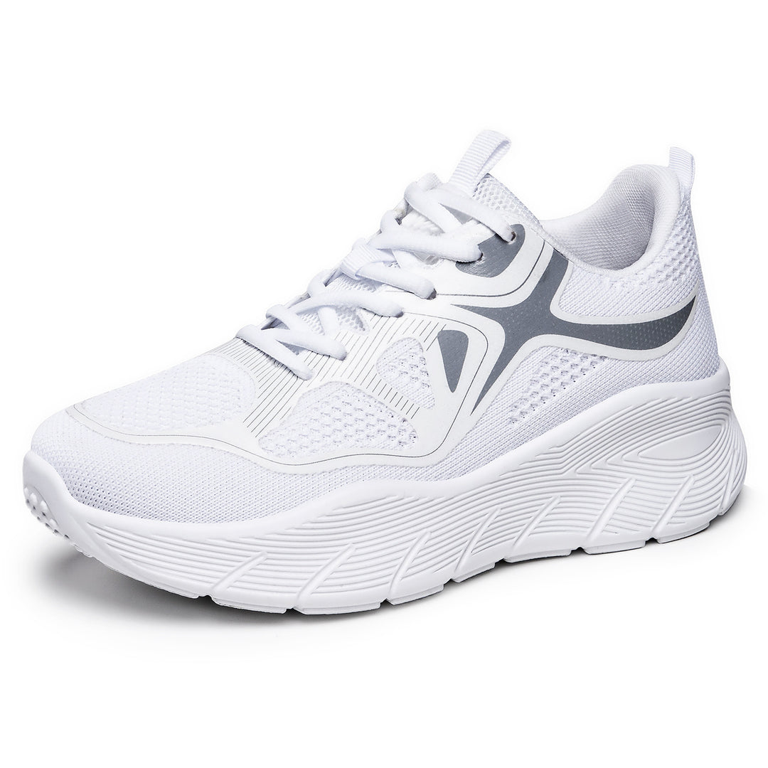 Damen nan nahtloser Performance-Walking-Sneaker mit atmungsaktivem Strickoberteil, verstärkter Zehenkappe und extrahoher Dämpfungsplateausohle Drune