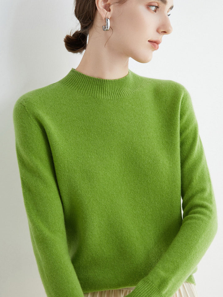 Damen Kurz-Mockneck-Pullover aus Kaschmir‑Look mit leichter Flauschoptik Drune