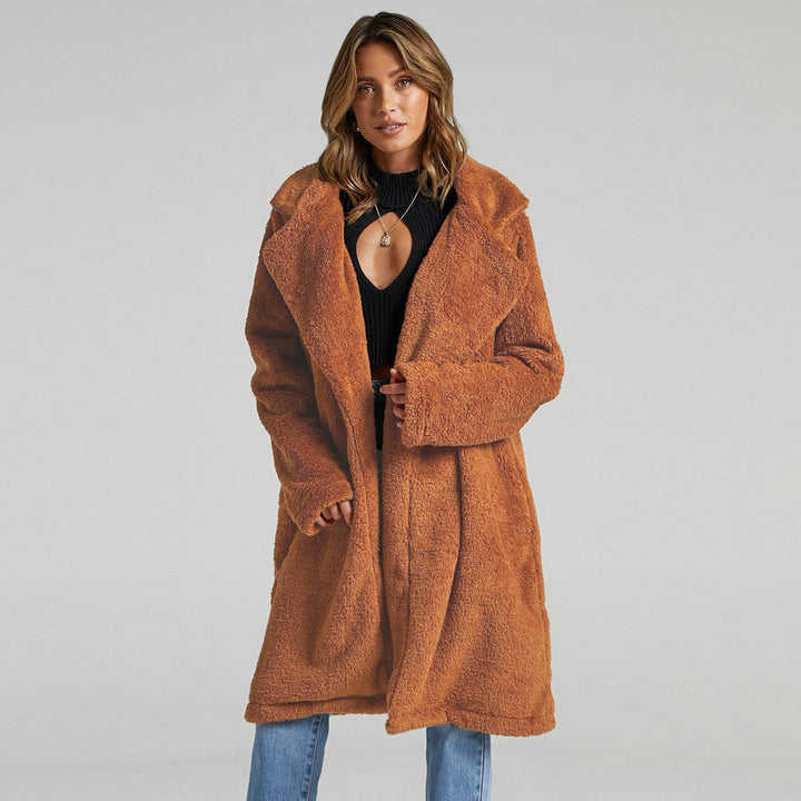 Damen Lange Fleecejacke Drune