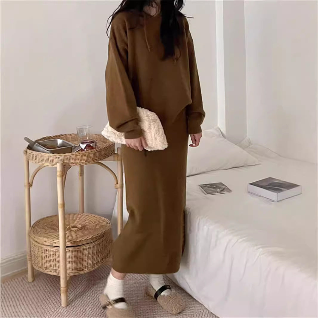 Damen Hoodie-Kleid mit elegantem Schnitt und praktischen Taschen Drune