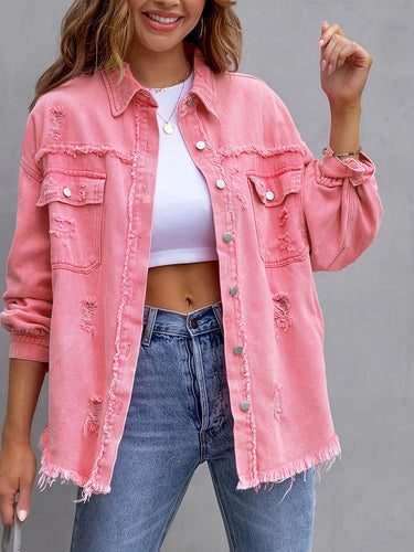 Weite Jeansjacke aus Baumwolle