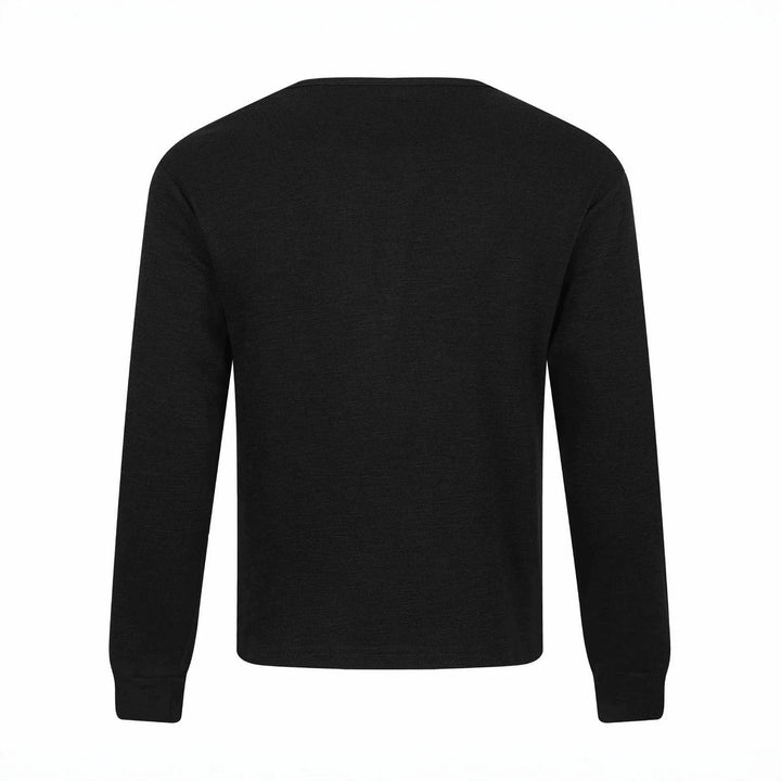 Herren Langärmeliges Henleyshirt mit vintage-Print und Knopfleiste Drune