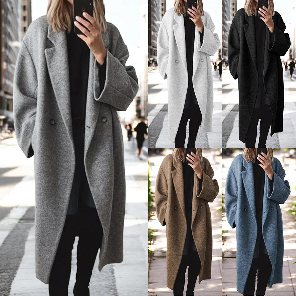 Damen Oversized Wollmantel Drune