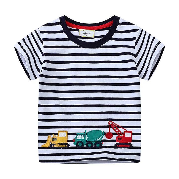 Jungen T-Shirt mit einzigartigem Baustellenfahrzeug-Motiv Drune