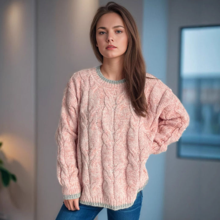 Damen Grobstrickpullover mit Struktur und lässigem Design Drune