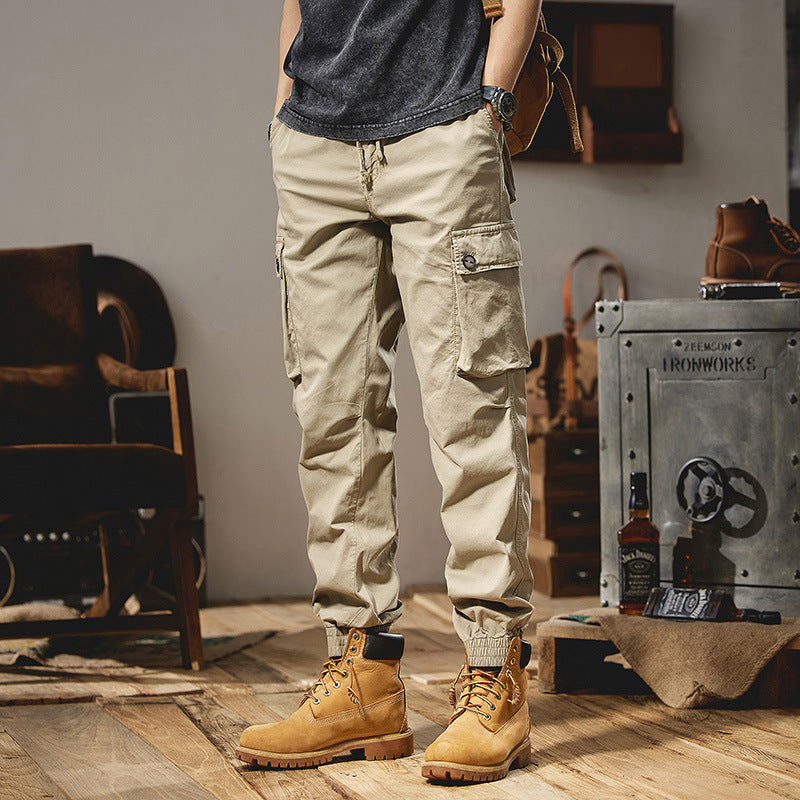 Herren Canvas-Cargojogger mit verstärkten Kniepaneelen, elastischem Komfortbund und Organizer-Taschen Drune