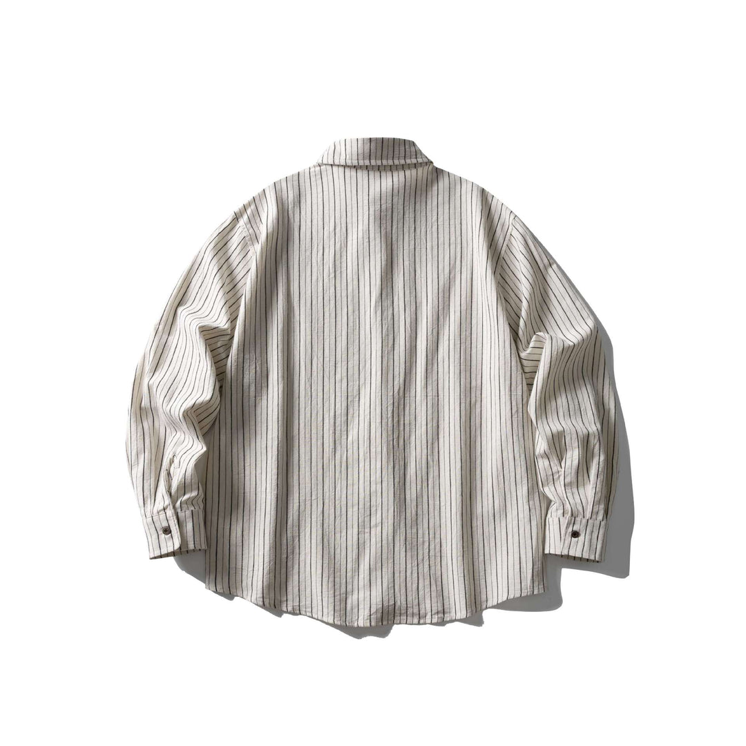 Unisex Oversize Longline-Hemd mit Nadelstreifen und Brusttasche Drune