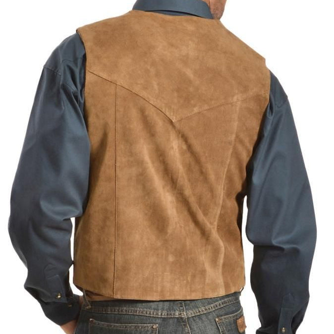 Herren-Wildlederweste mit praktischen Taschen