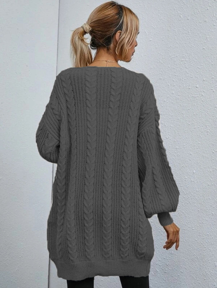 Damen Grobstrick-Cardigan mit dekorativem Zopfmuster und lässigem Schnitt Drune