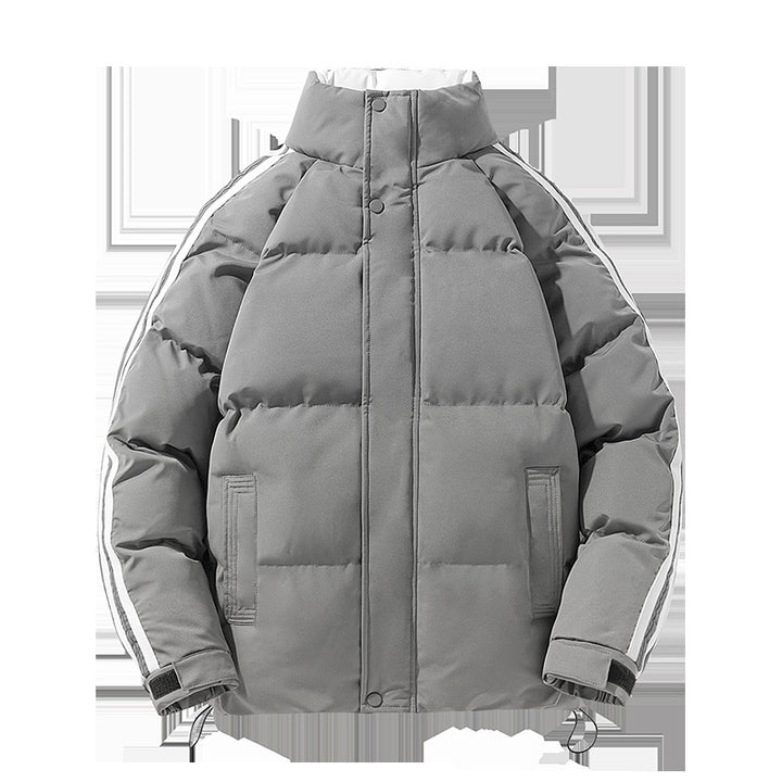 Herren sportlicher Stepp-Winterblouson mit hohem Stehkragen, Ärmelstreifen und verstellbarem Saum Drune