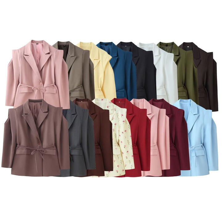 Damen 1100+ taillierter Blazer mit Tunnelzug, schmaler Kordel und Pattentaschen Drune