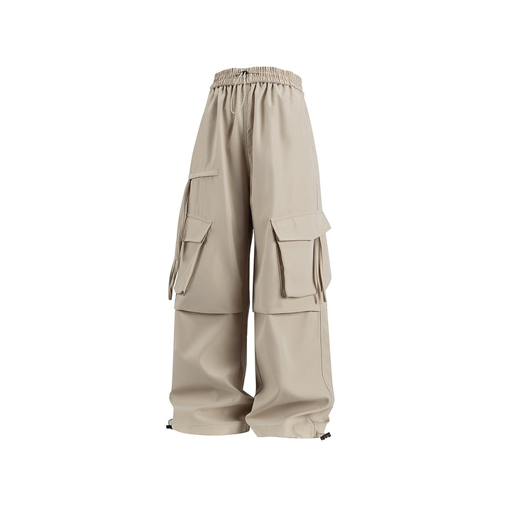 Damen Weite Cargo‑Hose im Baggy‑Cut mit elastischem Tunnelzugbund, Klapp‑Utility‑Taschen und verstellbarem Beinabschluss Drune